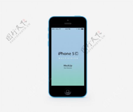 蓝色苹果5C手机界面素材