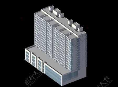 现代时尚商业住宅楼3D模型