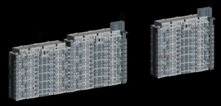 多层联排板式住宅楼模型