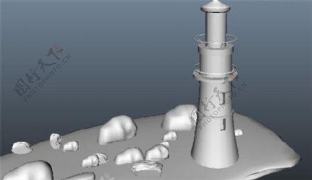 海滩灯塔游戏模型