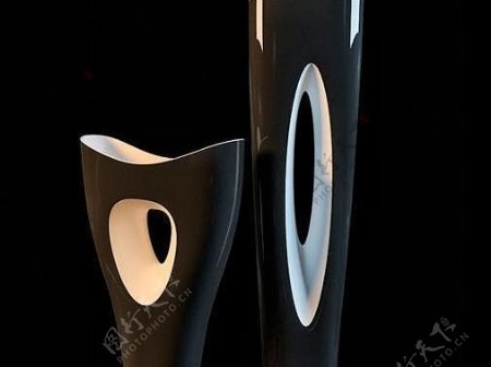 精模黑白瓷器造型花瓶vases28