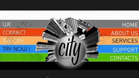 城市动画彩色导航