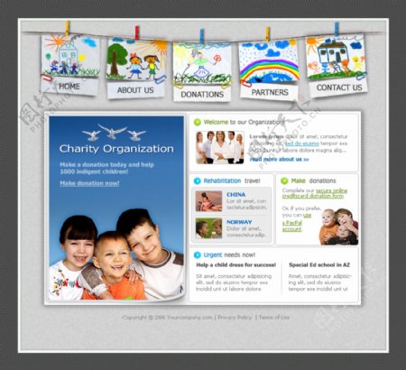 欧美慈善机构网页模板