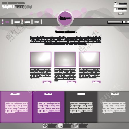 紫式的商业网站创意模板矢量01