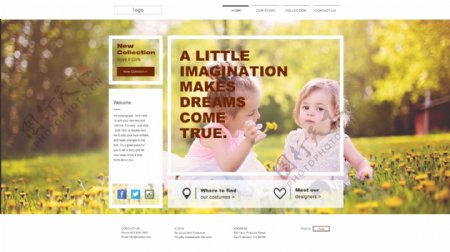 国外风格儿童商业网站网页设计