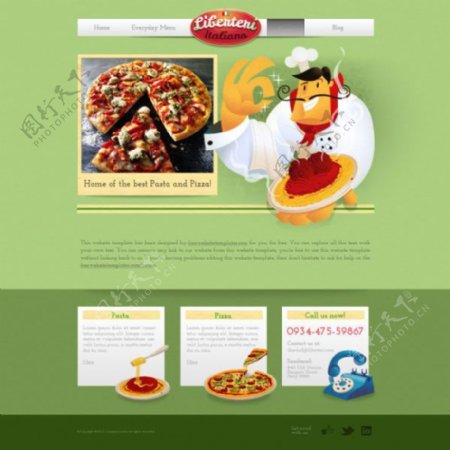 经典披萨网站设计psd素材