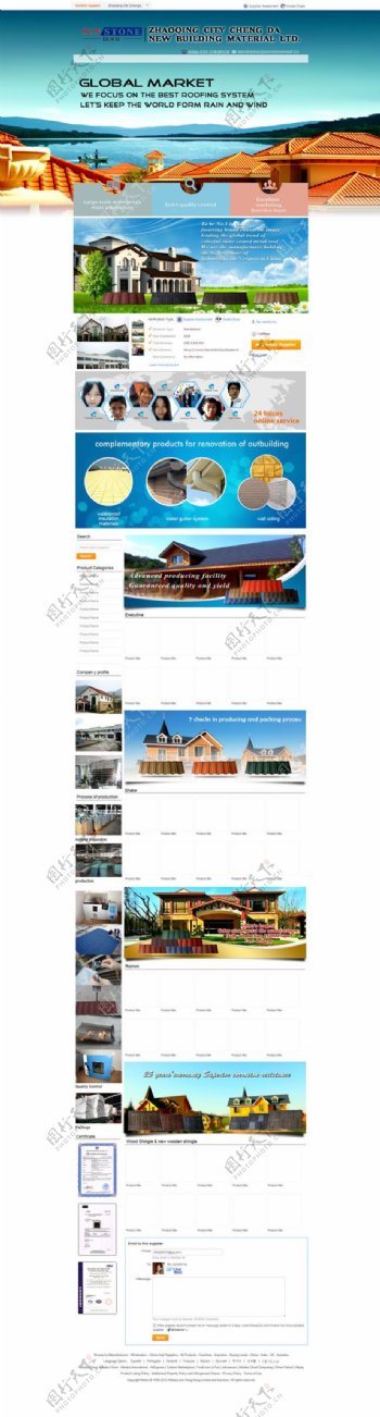 旅游度假区网站模板PSD素材