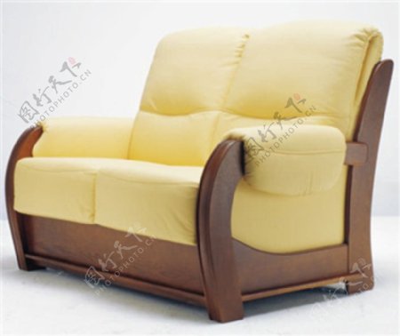 黄色皮质沙发装饰素材