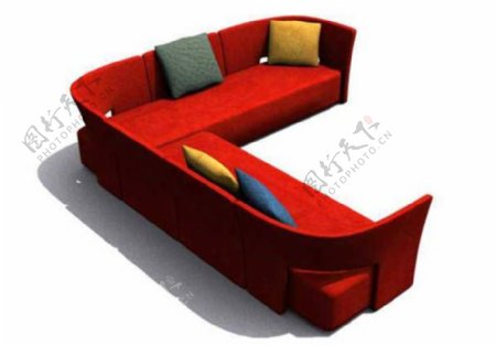 红色沙发家居家具装饰素材
