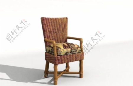 藤编椅子3D模型