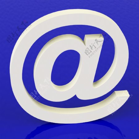 白色的电子邮件符号代表的Internet邮件和通讯