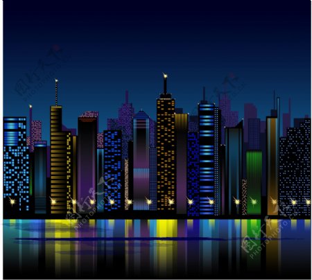 城市建筑城市夜景图片