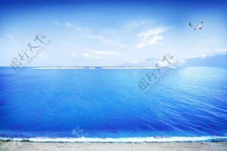 蓝色海水图片