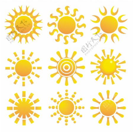多款太阳花纹样图标