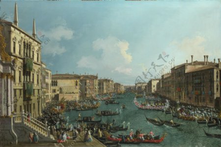CanalettoARegattaontheGrandCanal画家古典画古典建筑古典景物装饰画油画