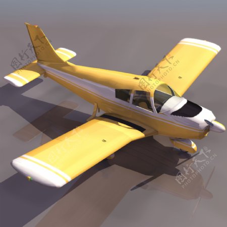 黄色小型3d飞机模型