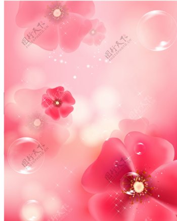 移门图片下载梦幻粉红花朵
