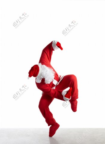 圣诞老人跳街舞高清图片