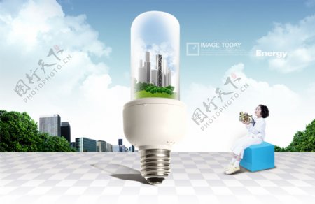 节能灯节能环保公益广告网页背景素材