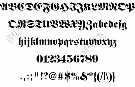 菲特哥特字体的字体