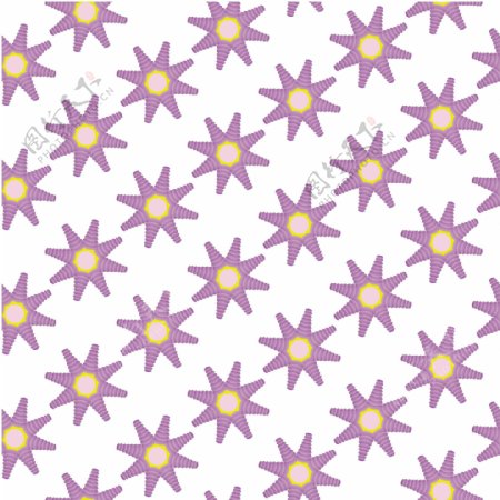 矢量素材紫色浪漫花朵卡通图案