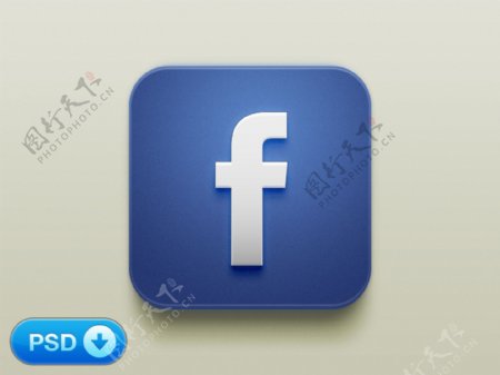 完美的蓝色的iOSfacebook社交图标
