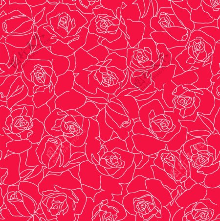红色玫瑰花纹边框分层模板图片