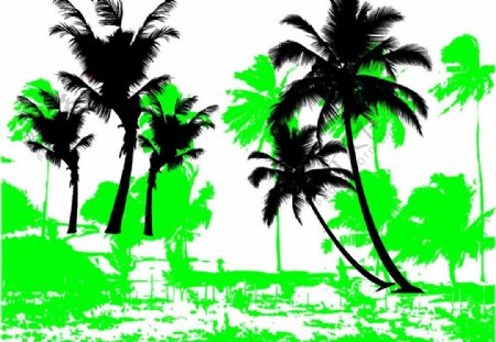 海边椰树笔刷图片