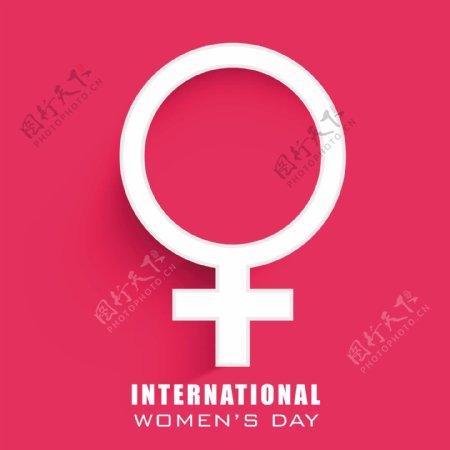 三八妇女节贺卡或海报的粉红色背景象征着女人的设计