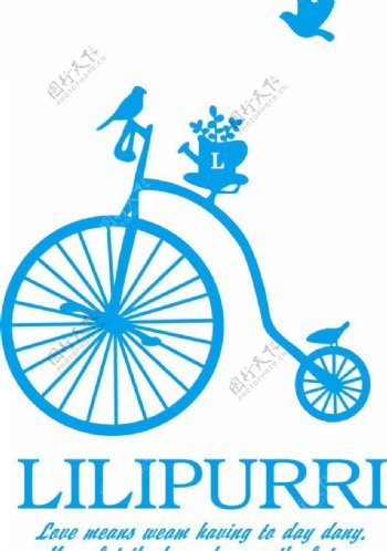卡通自行车图片