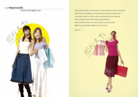 服装画册设计内页三个女孩