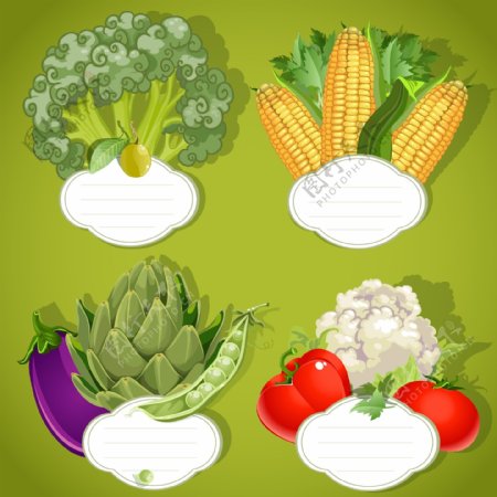 蔬菜标签01矢量素材