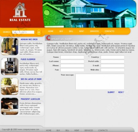 房地产网站网页模板图片