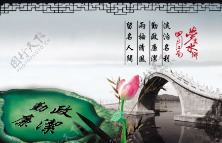 中国风廉政文化海报图片
