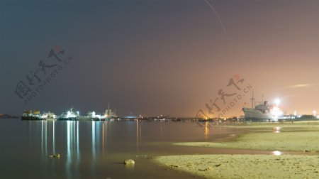 湛江夜景海滩图片