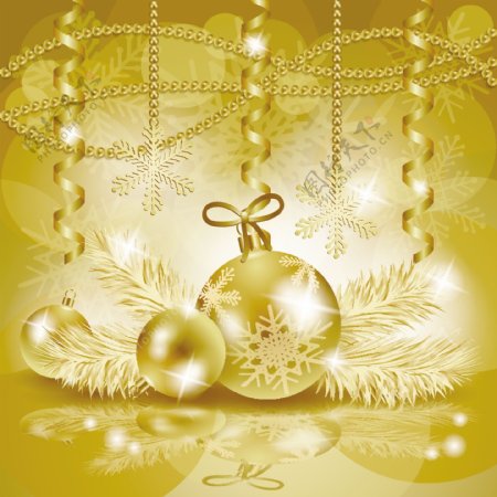 金色圣诞背景图片