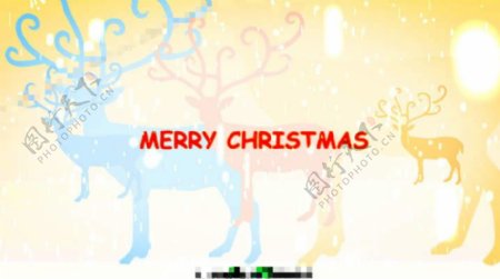 圣诞驯鹿主题字幕展示