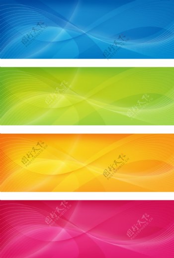 4丰富多彩的涡流线矢量的旗帜