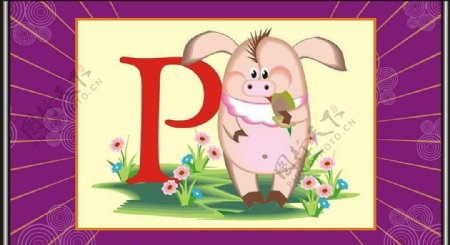 p字母与动物图片