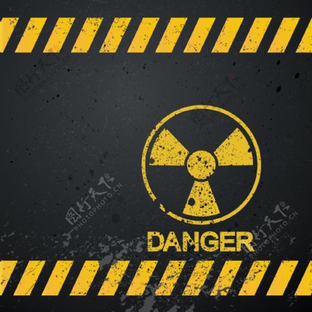 核危险警告牌04矢量素材