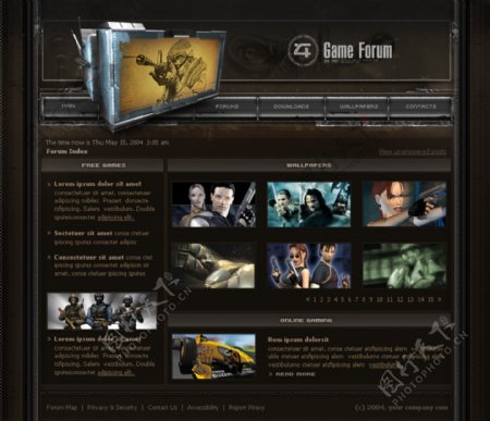 欧美游戏网页模版图片