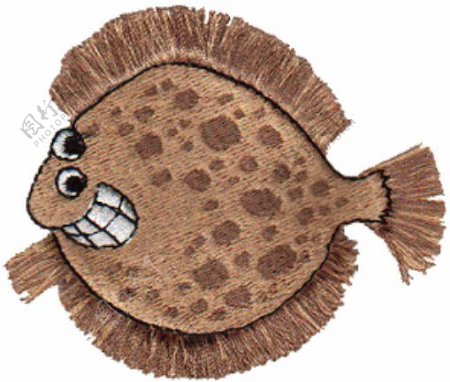 绣花鱼类棕色可爱海底世界免费素材