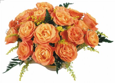 高清金色玫瑰花束png素材图片下载