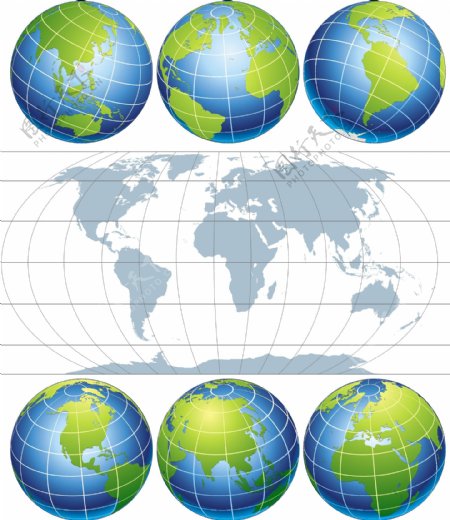 地球地图矢量素材