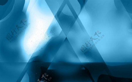 蓝色液体抽象三角背景JPG