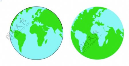 地球平面矢量图