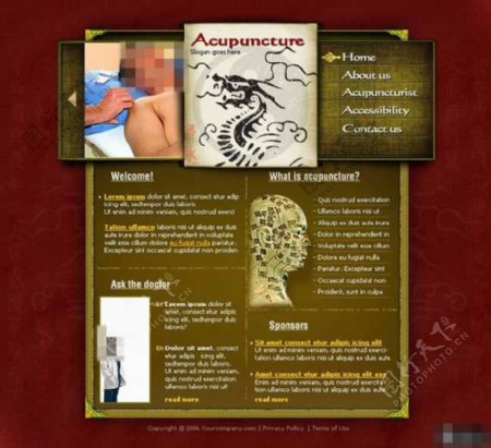中医针刺疗法网页模板