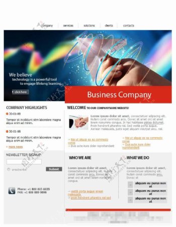彩色商务企业网站CSS模板