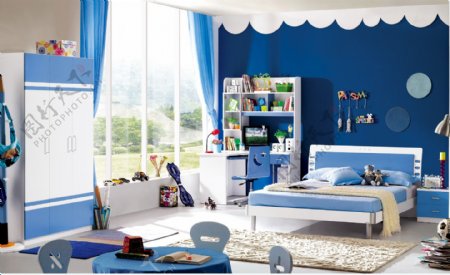 蓝色卧房