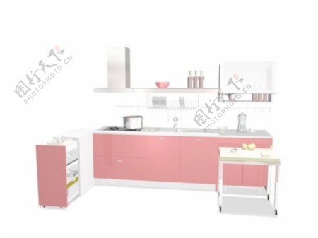 室内设计厨房餐厅3d素材3d模型21